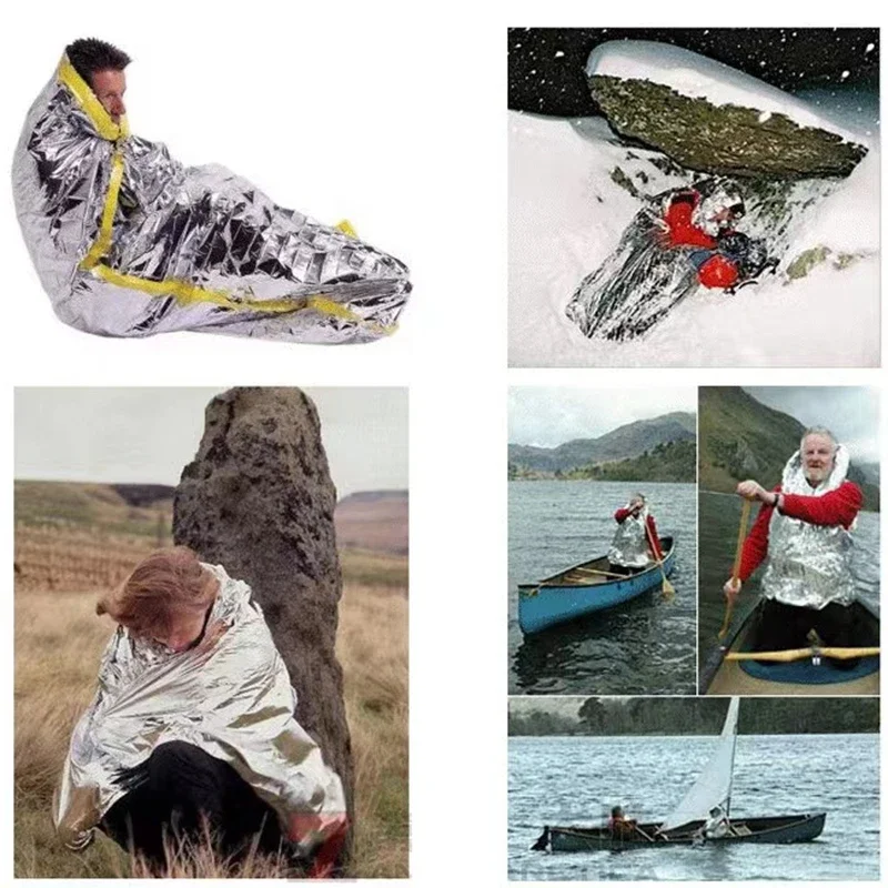 Survival Blanket Reflective - 160*210 センチメートル 3 個緊急マイラ熱ブランケット屋外サバイバル反射熱ブランケット自然災害医療機器