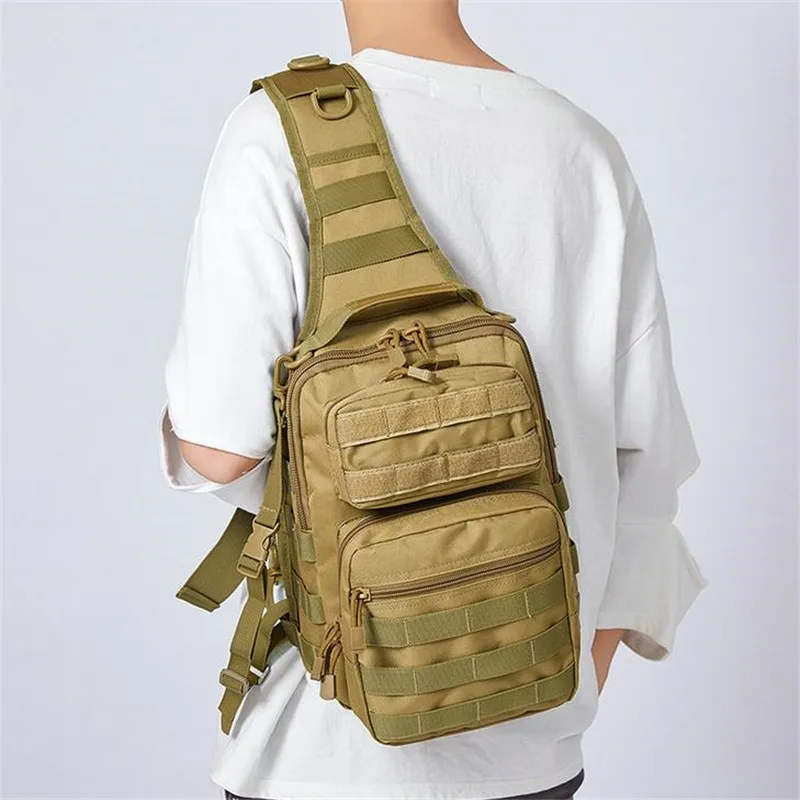 Fishing Kit Compact - 大容量メンズバッグ戦術チェストバッグ狩猟釣りハンドバッグキャンプハイキングショルダーバッグアウトドア旅行クロスボディバッグ