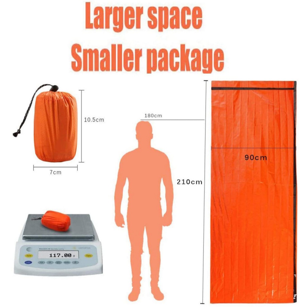 Emergency Mylar Tent - 防水再利用可能なサーマルマイラー緊急ブランケットポータブルスペースサバイバルバッグキャンプハイキングアウトドアギアに最適