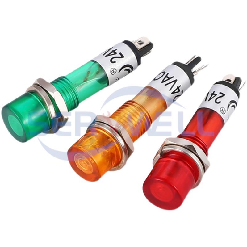 Signal Panel Orange - 10 個パネル 7 ミリメートル取り付け赤緑オレンジ電源インジケータライト表示信号ランプ 24VDC XD7-1