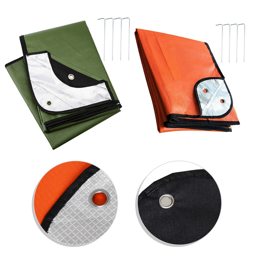 Survival Blanket Reflective - 1pc アウトドアキャンプサバイバルブランケット断熱熱反射タープ 82.7x59.1 インチ防水断熱ブランケットハイキング用