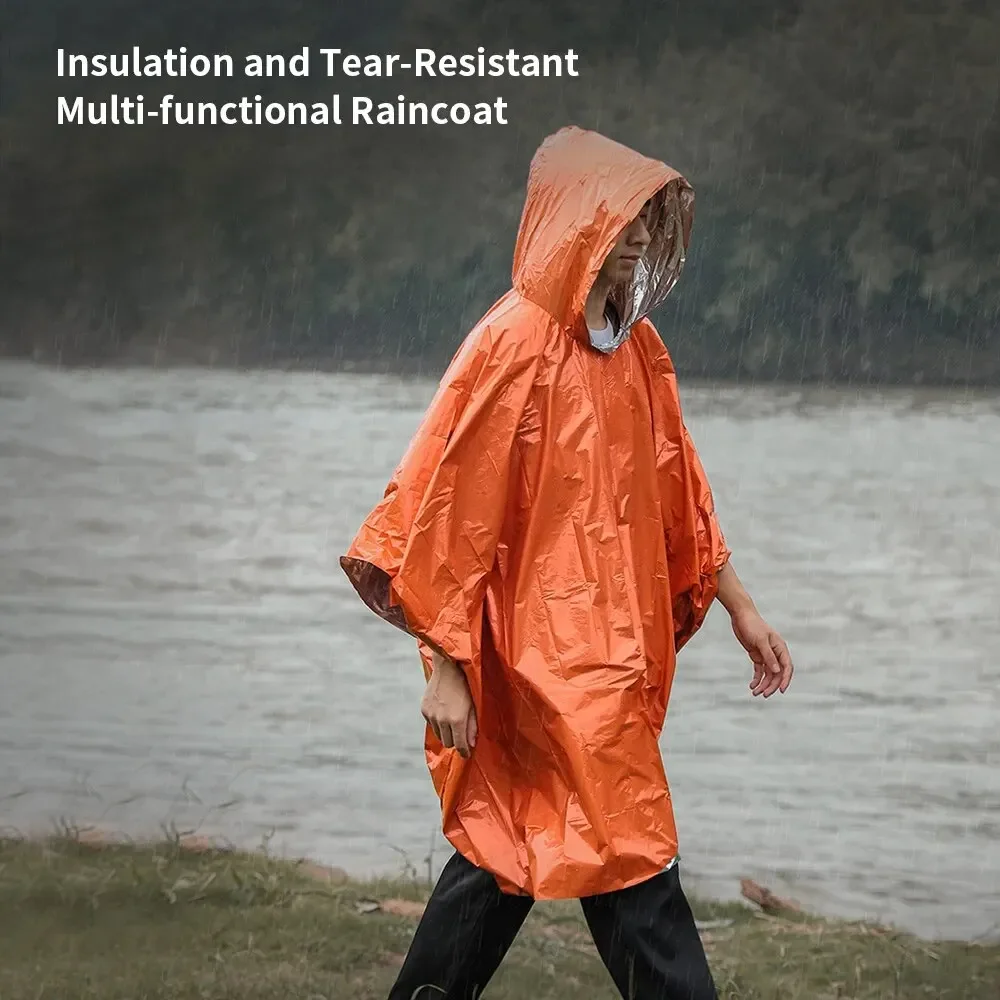 Emergency Poncho Rain - 緊急レインコートポンチョ防水レインウェアブランケットサバイバルキャンプ用品保冷レインウェアキャンプ用品