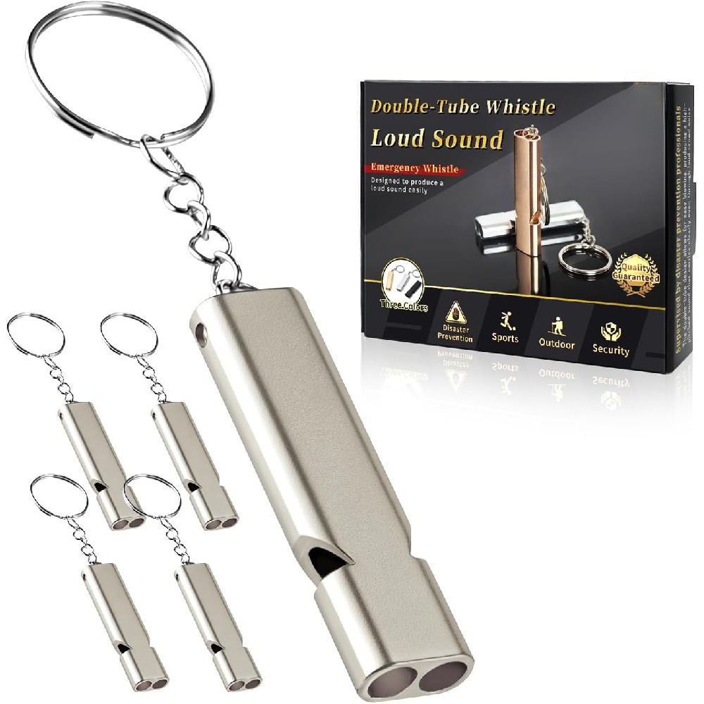 Emergency Whistle Loud - アウトドアサバイバルホイッスル、キャンプ、ハイキング、ボート、犬の訓練用の高音緊急ホイッスル、45個の音源で大音量。 ° アングルデザイン（ランダムカラー）