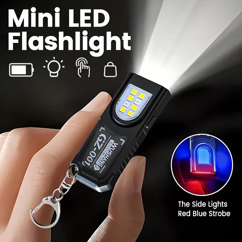 Fishing Kit Compact - 多機能キーホルダー懐中電灯 USB 充電式ミニ懐中電灯 COB ワークライト付きキーリングキャンプウォーキングポケットランプ