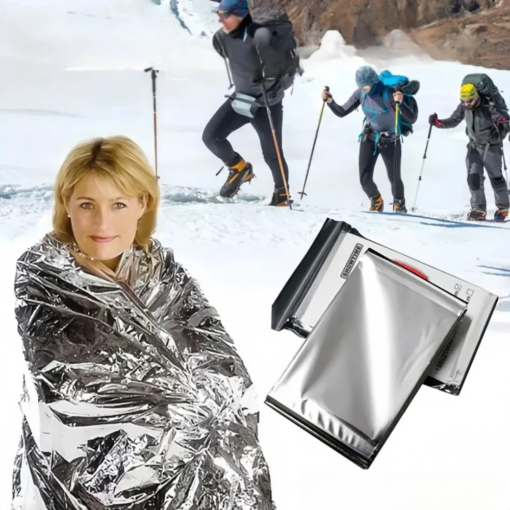 Survival Blanket Reflective - YITAPE 緊急サバイバルブランケット 保温防水 熱反射フォイルスペースブランケット アウトドアキャンプハイキングレスキュー用