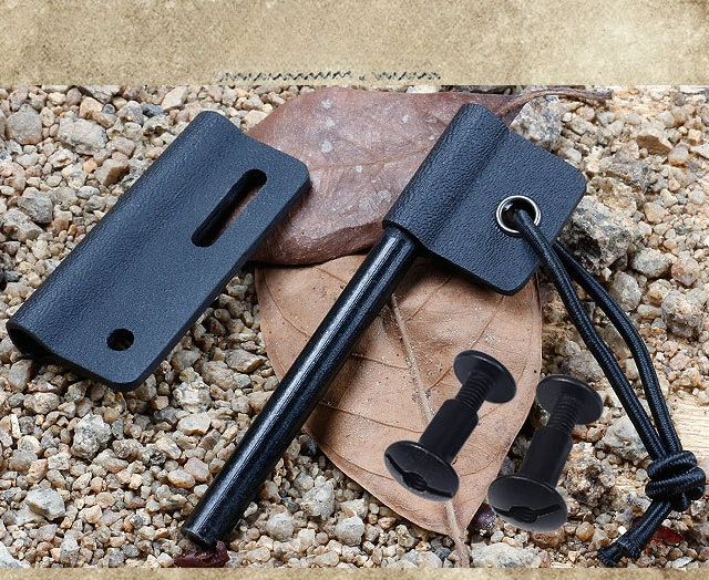 Magnesium Fire Starter - 屋外用マグネシウムスティックフリントキャンプファイヤー用品、Kシース付き荒野サバイバルツール、緊急用
