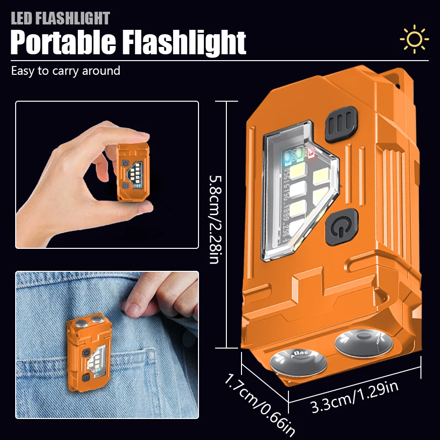 ミニキーホルダー EDC 懐中電灯充電式磁気トーチ超高輝度ポ - Fishing Kit Compact のレビューと価格