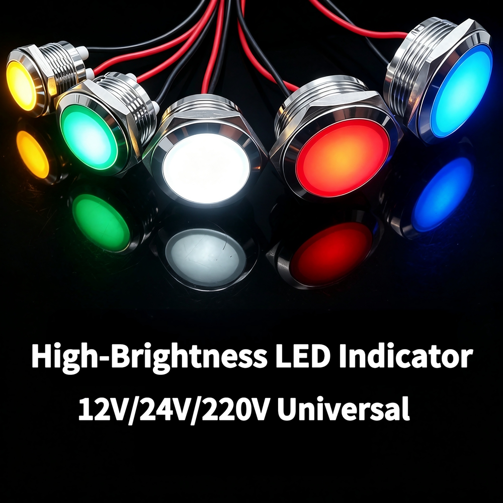 金属製LEDインジケーターライト 12mm 16mm 19m - Signal Panel Orange のレビューと価格
