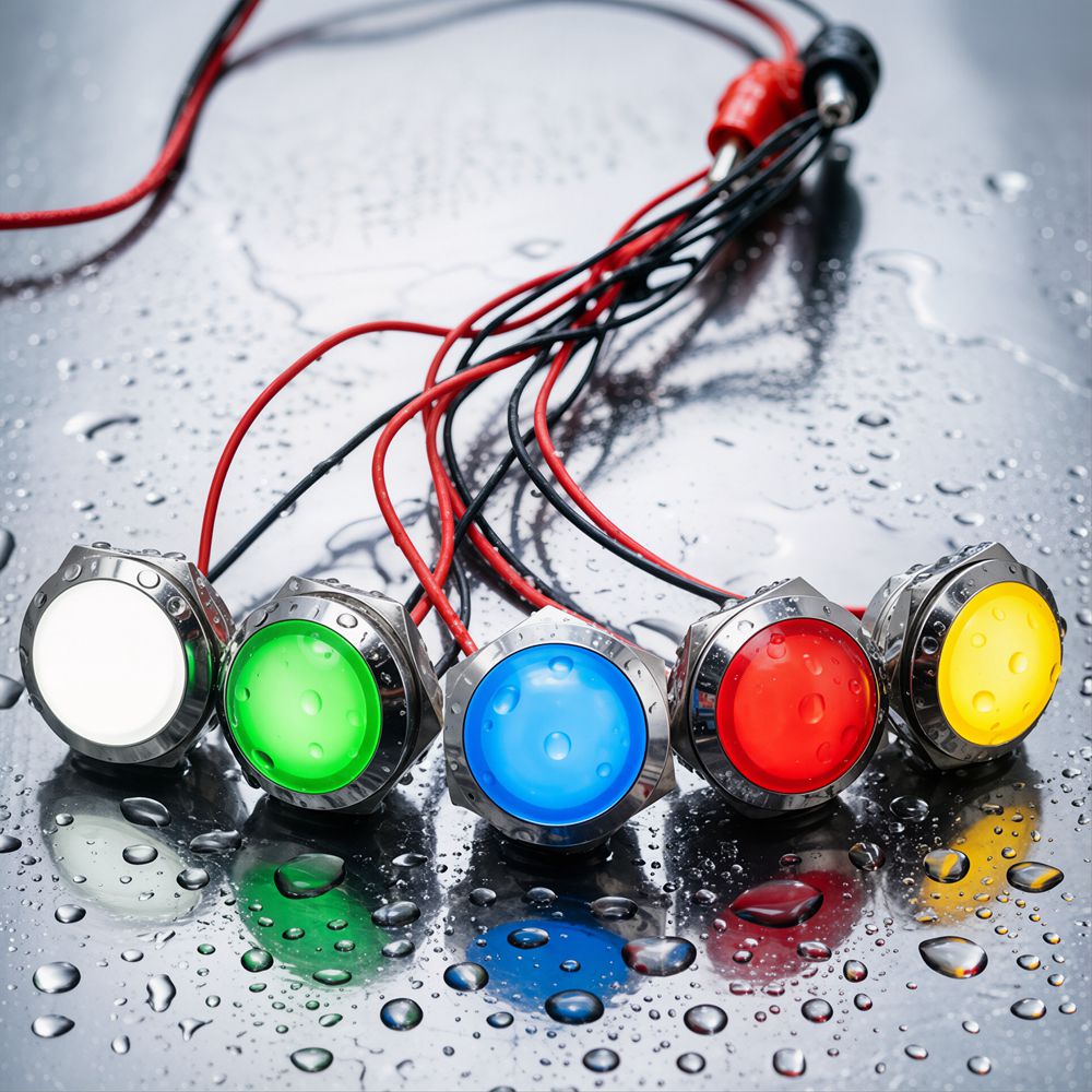 金属製LEDインジケーターライト 12mm 16mm 19m - Signal Panel Orange のレビューと価格