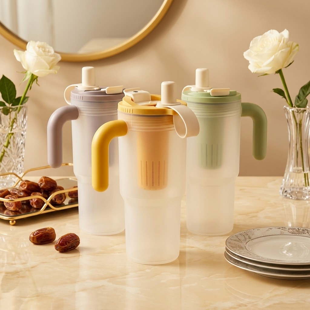 850ml プラスチック製ウォーターボトル タンブラーカップ - Water Purification Straw のレビューと価格