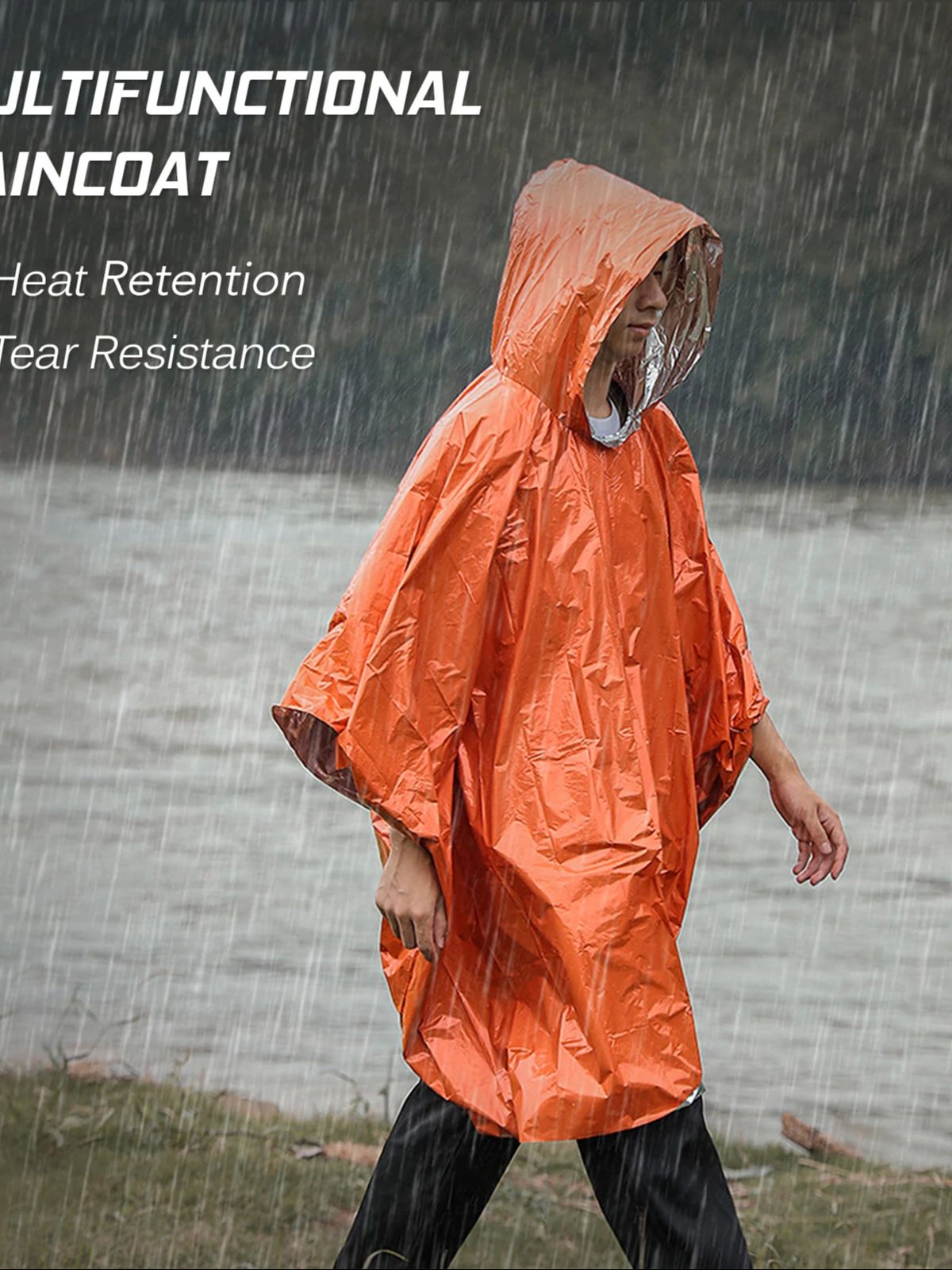 3-in-1サーマル緊急レインポンチョ |   軽量で熱を反 - Emergency Poncho Rain のレビューと価格
