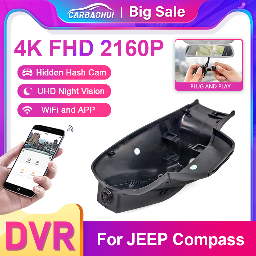 4K HD 2160P 新型プラグアンドプレイ式車載DVRビ - Compass Lensatic のレビューと価格