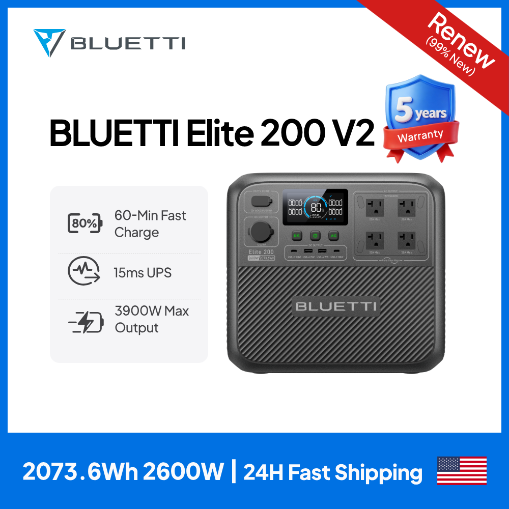 【リニューアル】BLUETTI Elite 200 V2 ポ - Solar Emergency Charger のレビューと価格