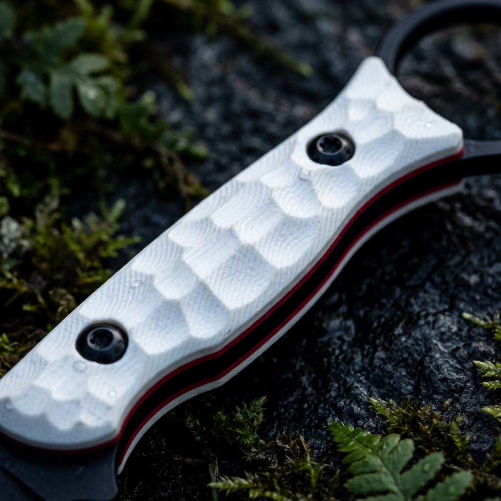 軽量アウトドアキャンプ用ストレートナイフ、手作りG10ハンド - Bushcraft Knife Fixed のレビューと価格
