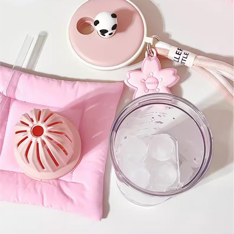 女性用フィルター付きウォーターボトル,かわいい桜とパンダのト - Water Purification Straw のレビューと価格