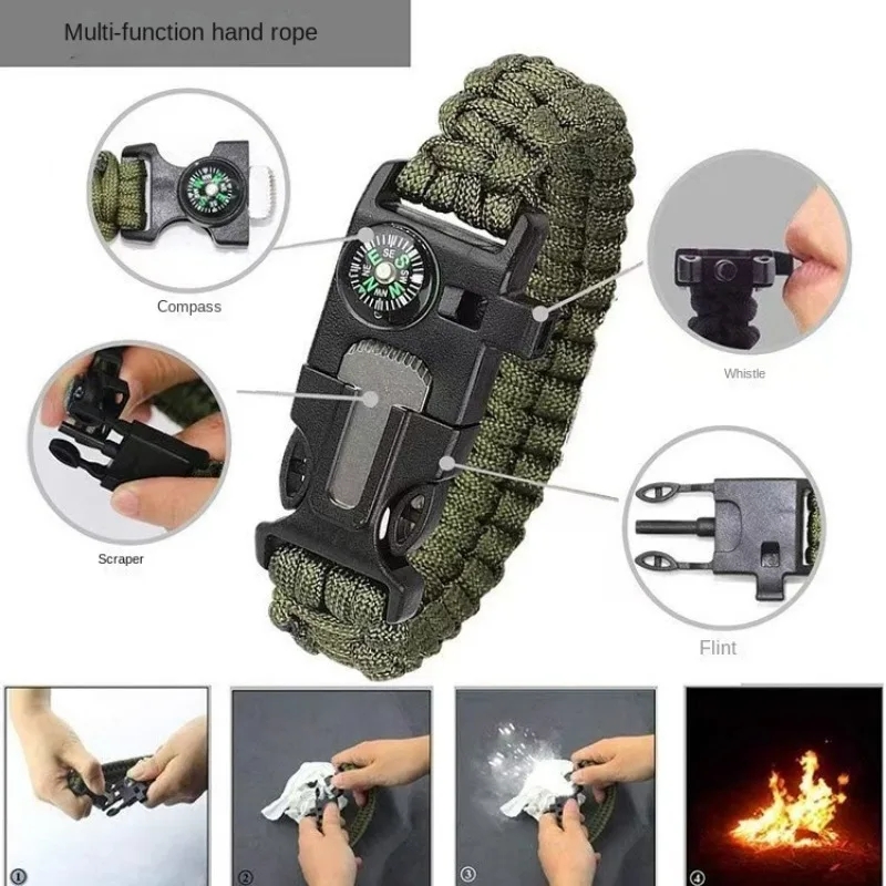5 in 1 コンパスブレスレット、フリント付き7芯パラコー - Fire Starting Kit のレビューと価格