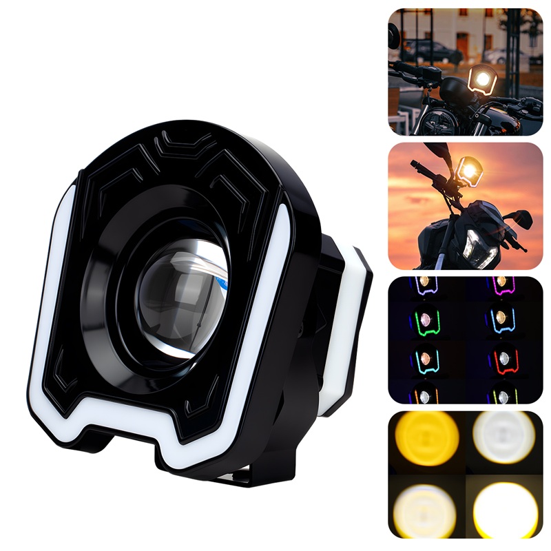 4インチオートバイLEDスポットライト白黄色点滅RGB開口レ - Sos Light Strobe のレビューと価格